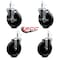 Service Caster 5'' Phenolic Wheel Swivel 7/16'' Grip Ring Stem Caster Set 2 Brakes, 4PK SCC-GR20S514-PHR-TLB-716138-2-S-2 - alternate 4